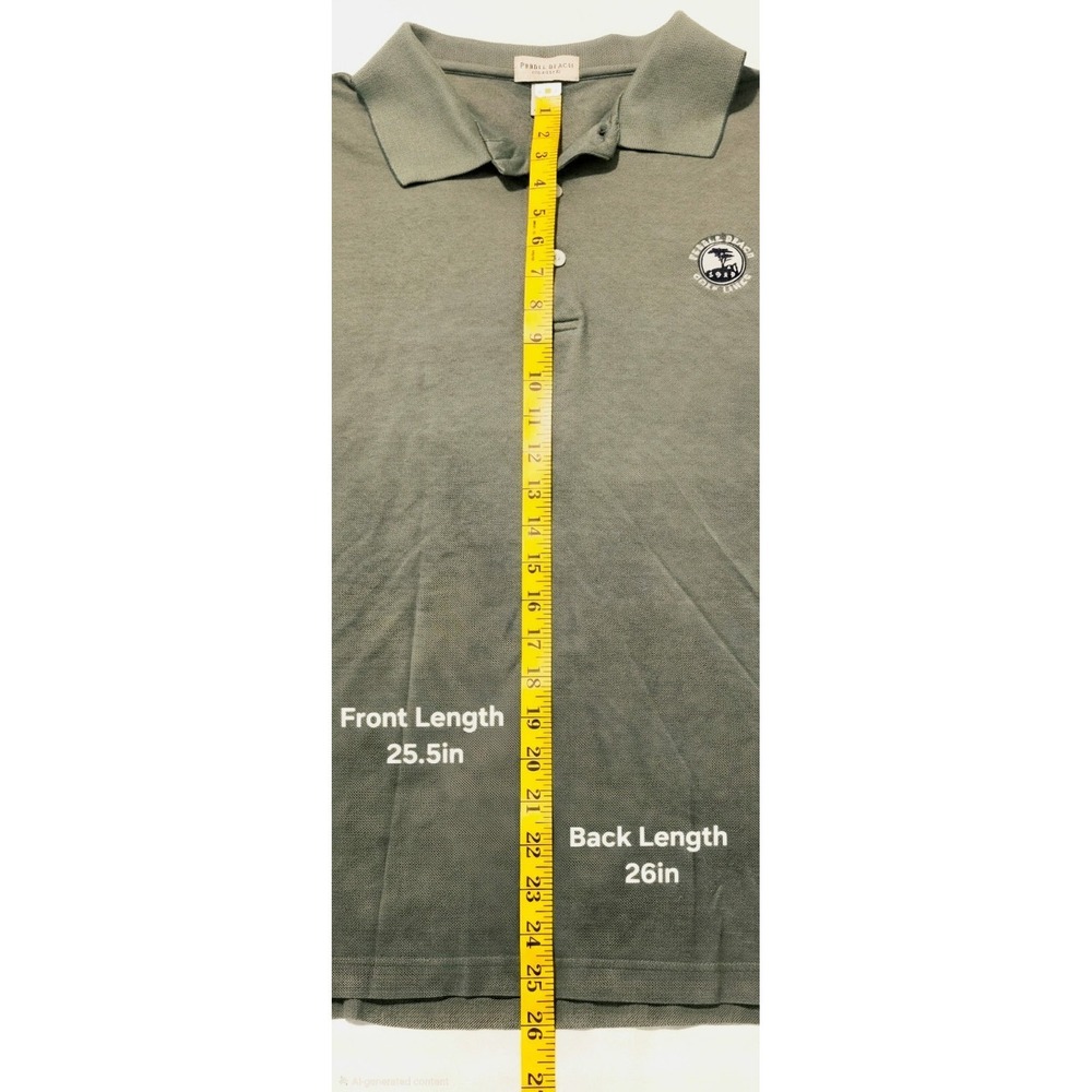 Pebble Beach Men's Classic Golf Polo Shirt, Olive Green/Earthy Gray, Size L - Picture 6 of 7